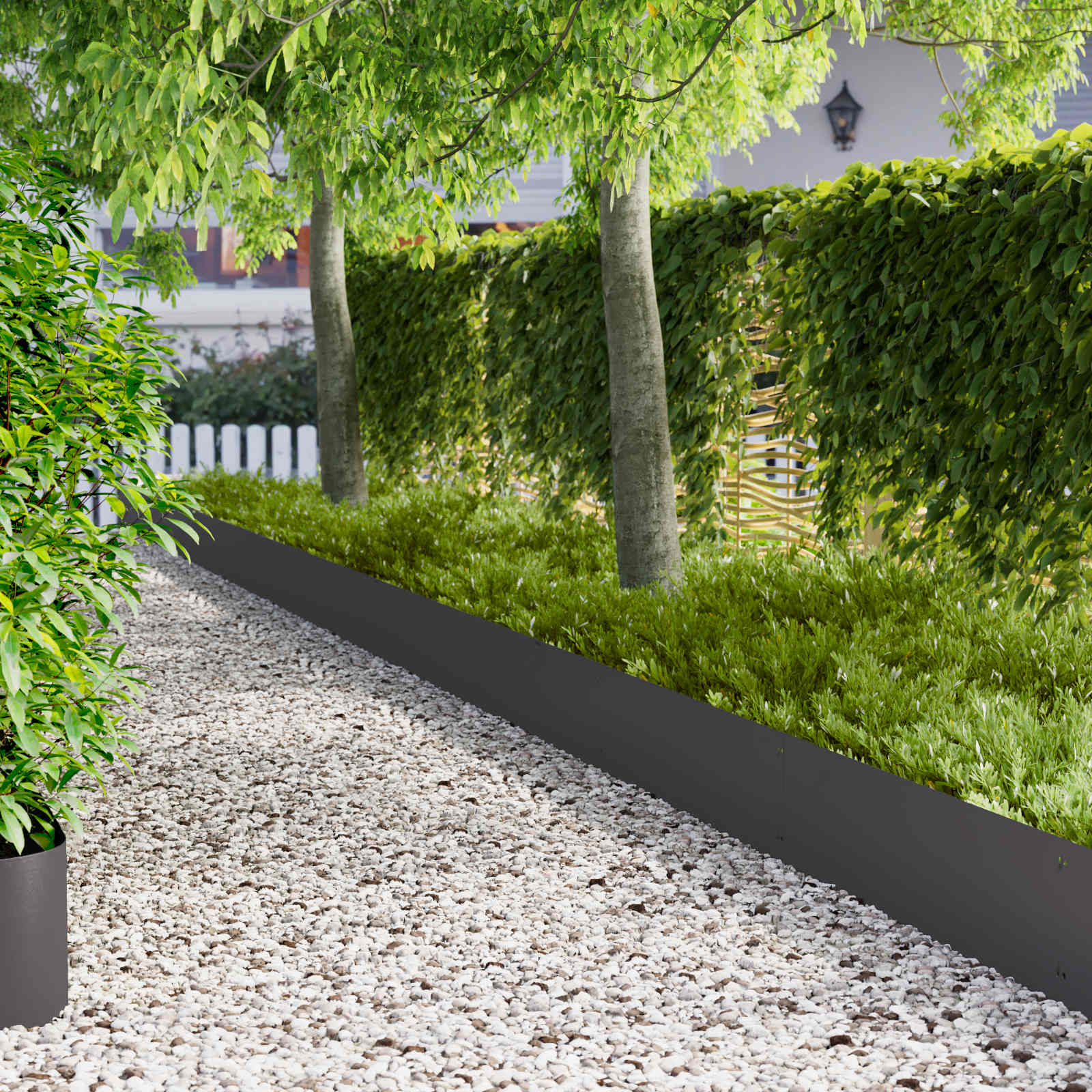 Rasenkante 20 stk. 103 x 30 cm Stahl Schwarz