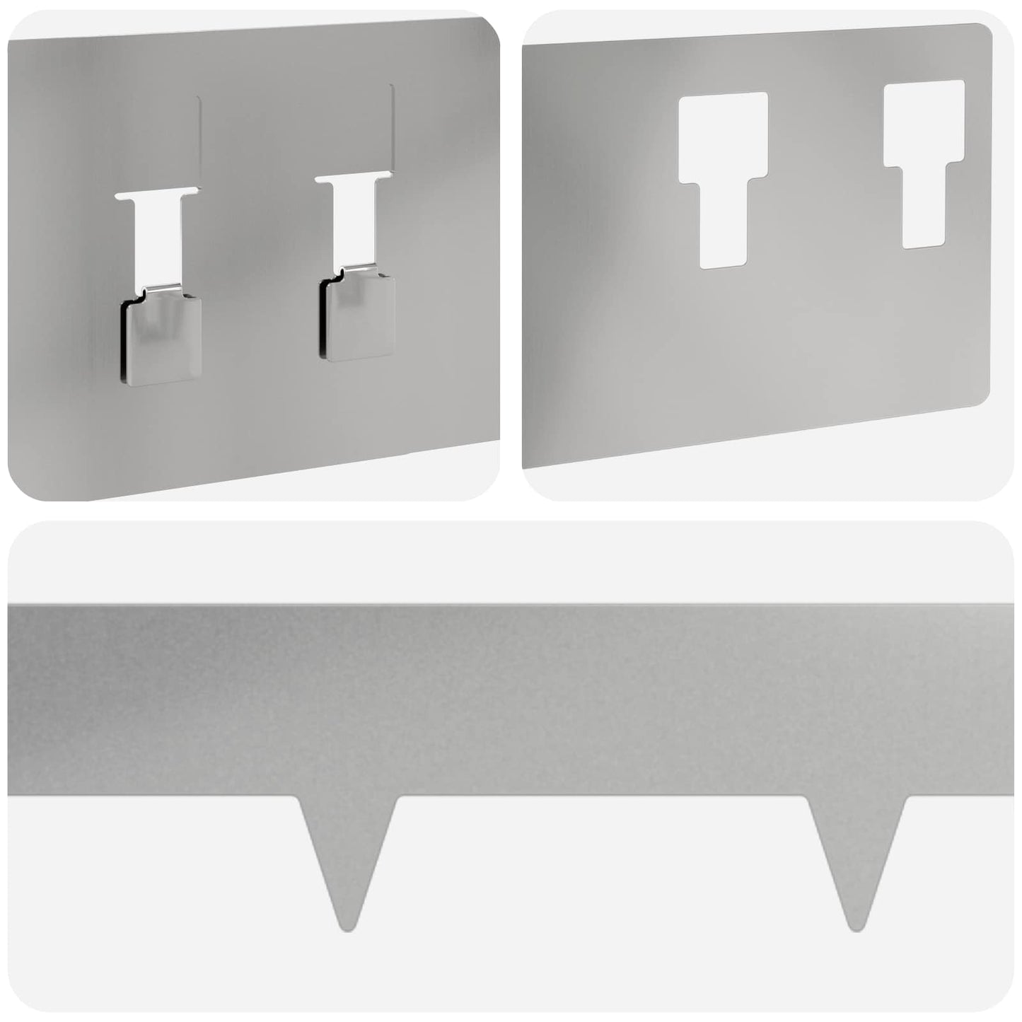 Raseneinfassung 10 stk. 100 x 12 cm Stahl Silber