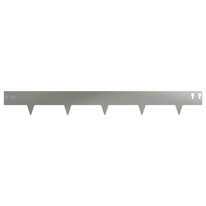 Raseneinfassung 10 stk. 100 x 12 cm Stahl Silber