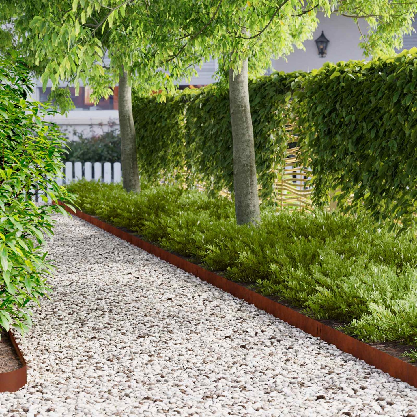 Raseneinfassung 30 stk. 100 x 12 cm Stahl Rostig