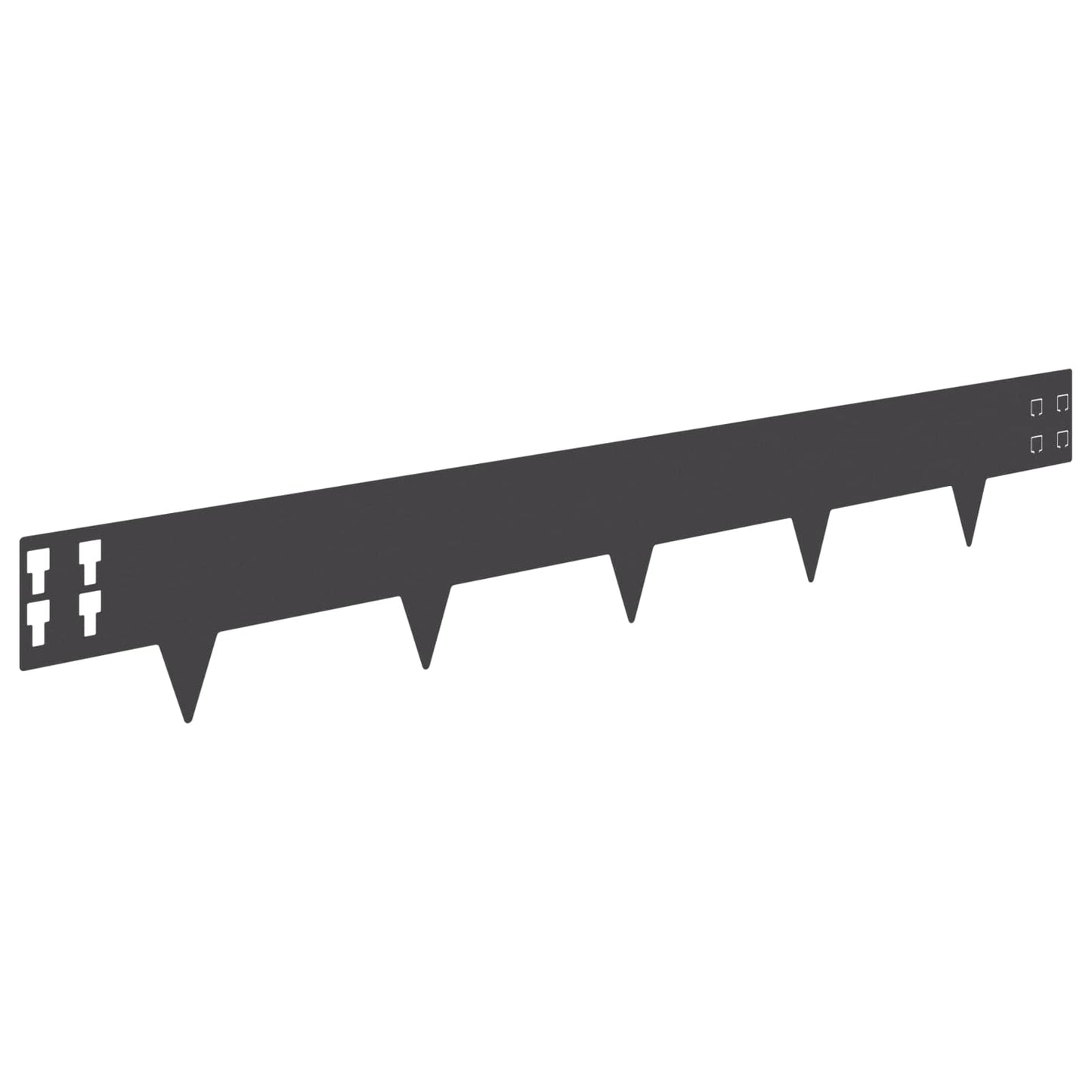 Raseneinfassung 30 stk. 100 x 15 cm Stahl Schwarz