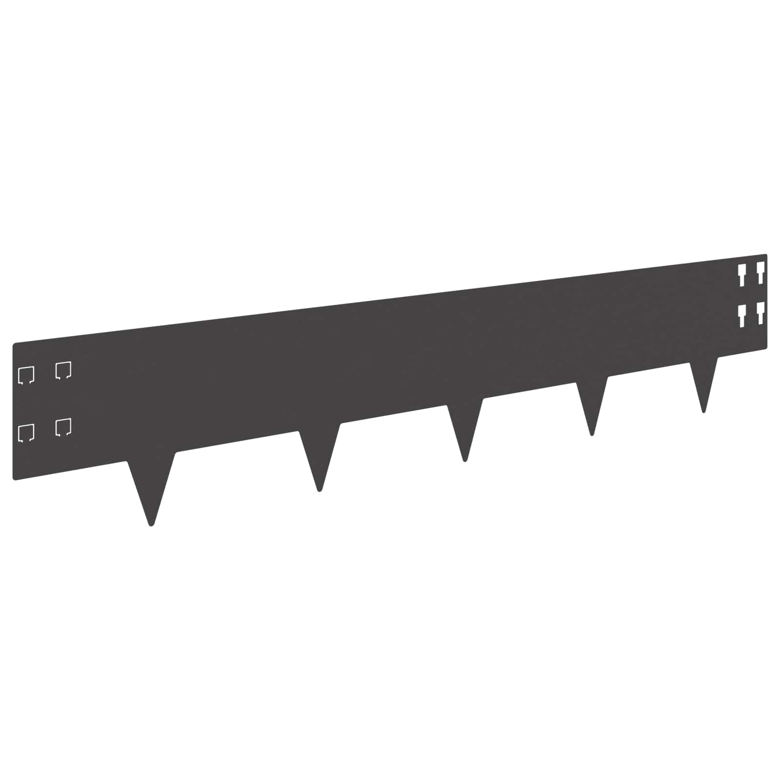 Raseneinfassung 10 stk. 100 x 20 cm Stahl Schwarz
