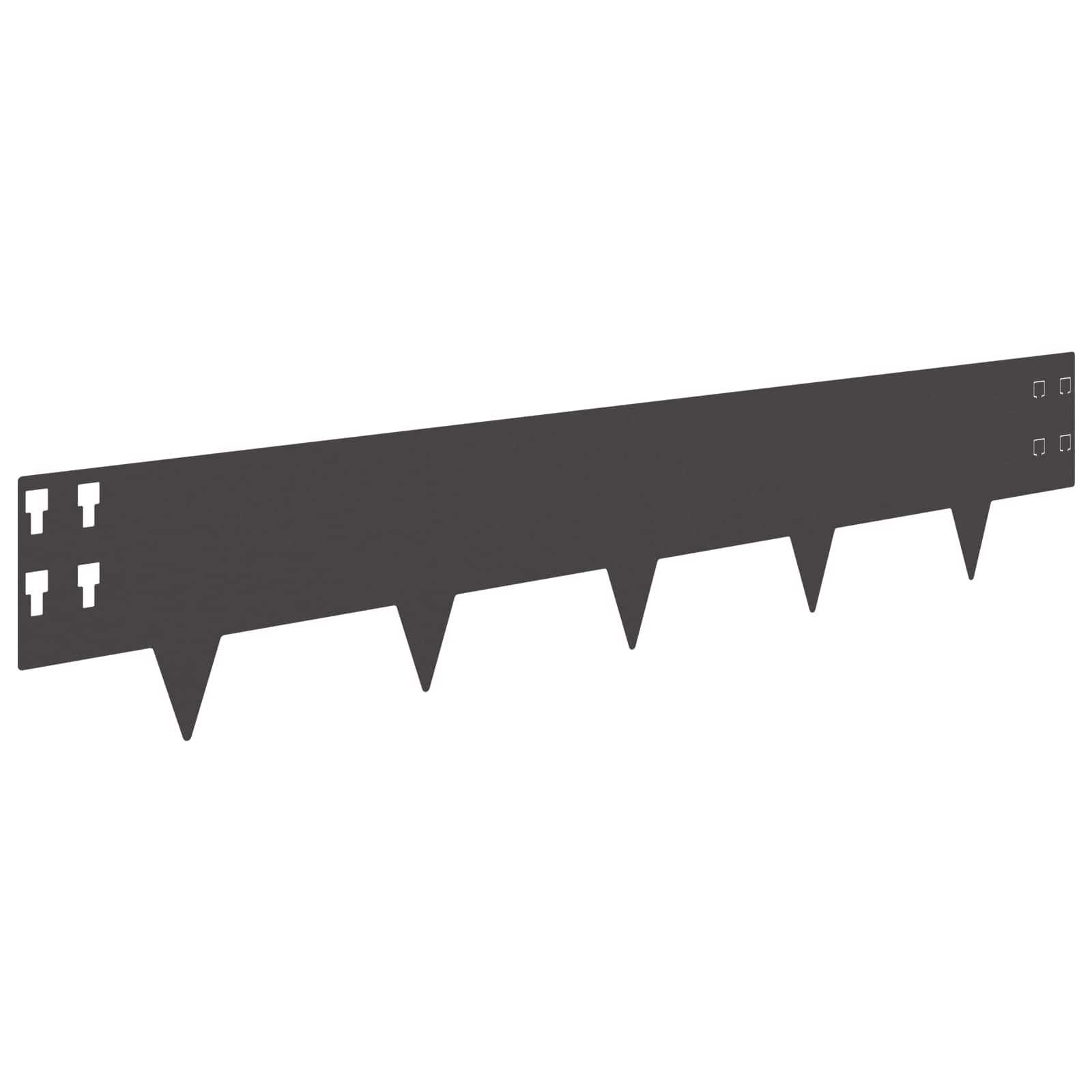 Raseneinfassung 10 stk. 100 x 20 cm Stahl Schwarz