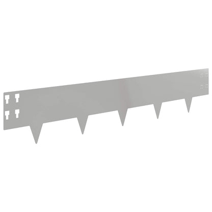 Raseneinfassung 10 stk. 100 x 20 cm Stahl Silber