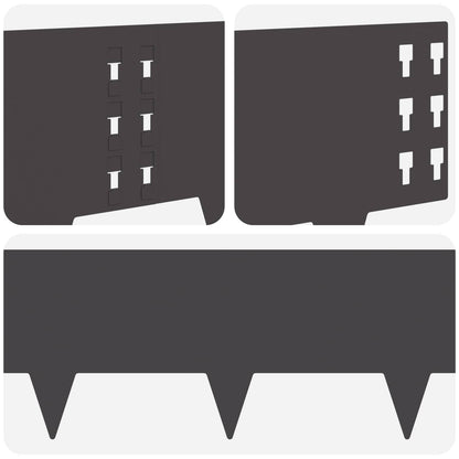 Raseneinfassung 10 stk. 100 x 25 cm Stahl Schwarz