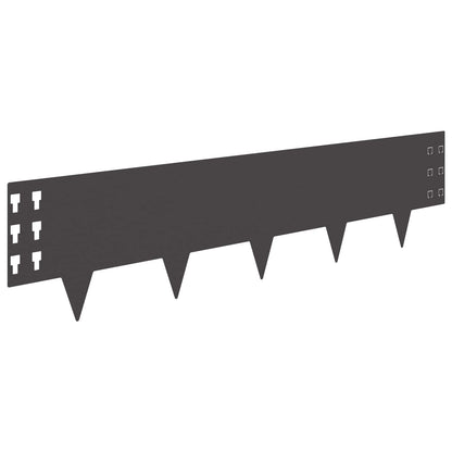 Raseneinfassung 10 stk. 100 x 25 cm Stahl Schwarz