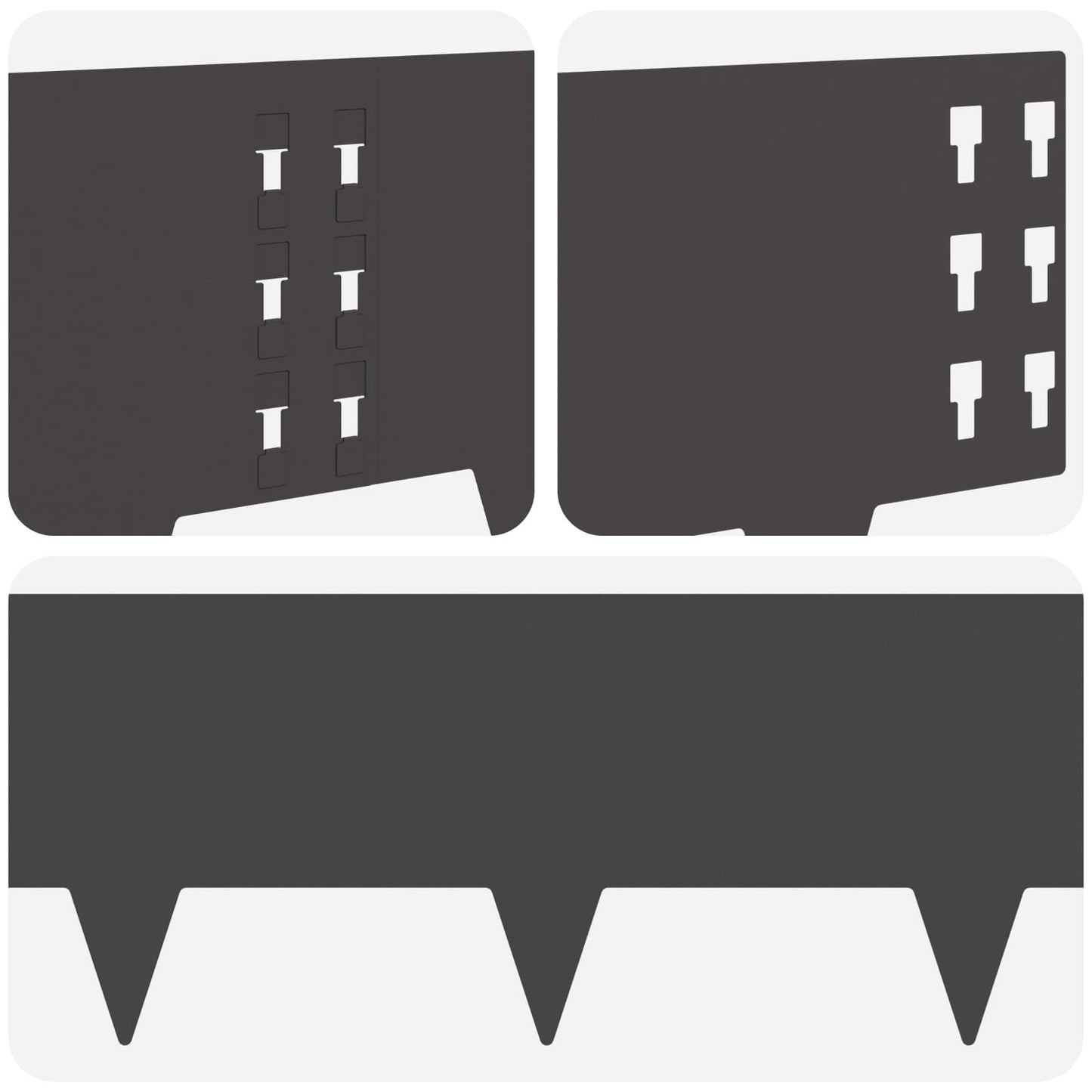 Raseneinfassung 20 stk. 100 x 25 cm Stahl Schwarz