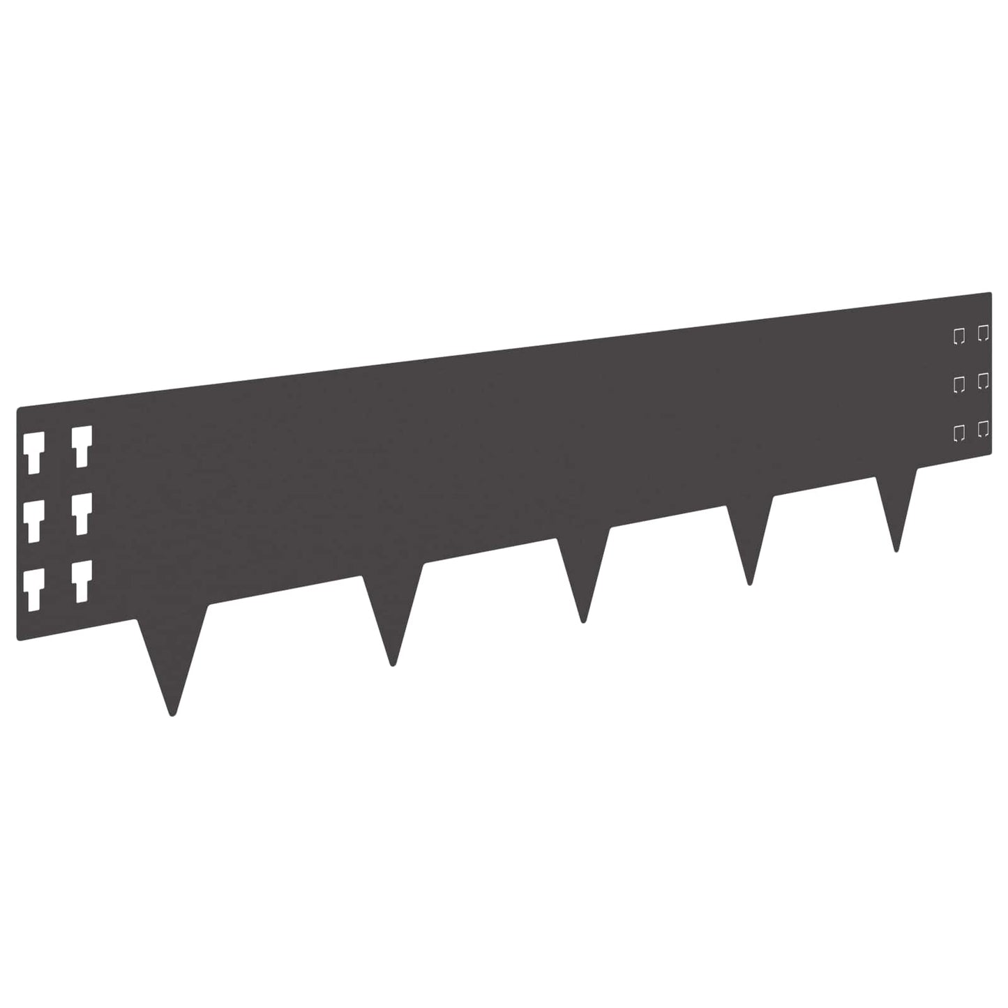 Raseneinfassung 20 stk. 100 x 25 cm Stahl Schwarz