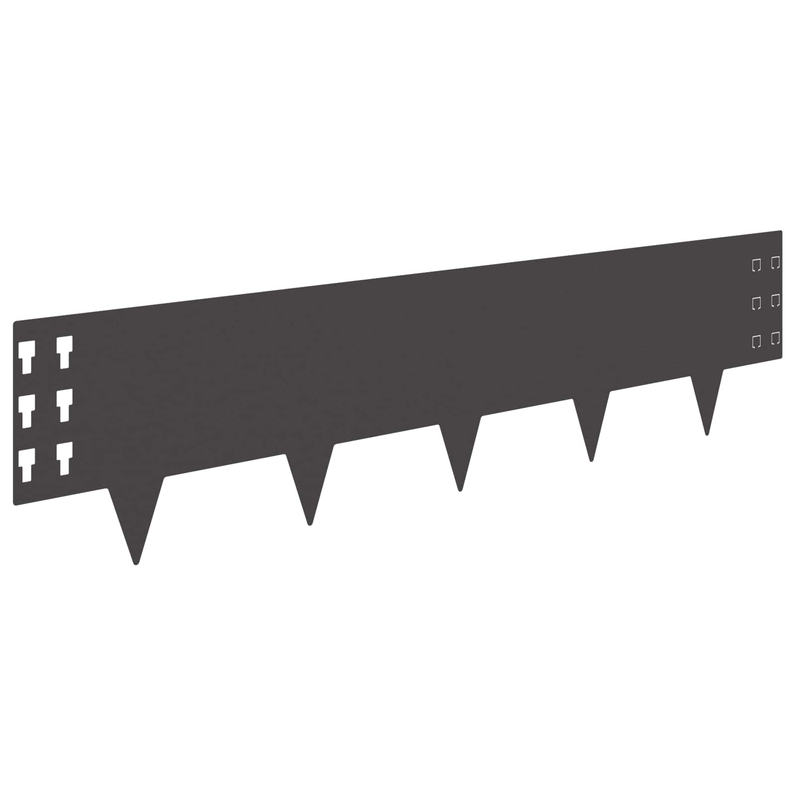 Raseneinfassung 20 stk. 100 x 25 cm Stahl Schwarz