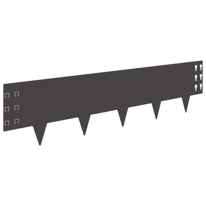 Raseneinfassung 30 stk. 100 x 25 cm Stahl Schwarz