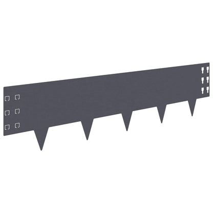 Raseneinfassung 20 stk. 100 x 25 cm Stahl Anthrazit
