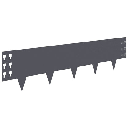 Raseneinfassung 20 stk. 100 x 25 cm Stahl Anthrazit