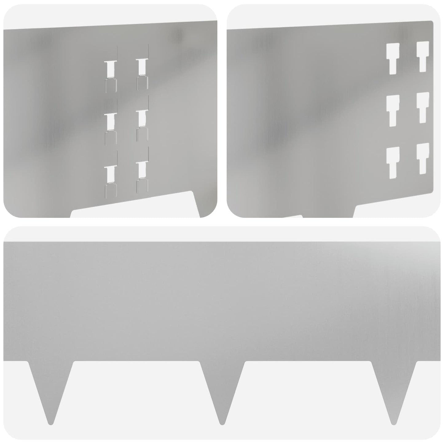 Raseneinfassung 10 stk. 100 x 25 cm Stahl Silber