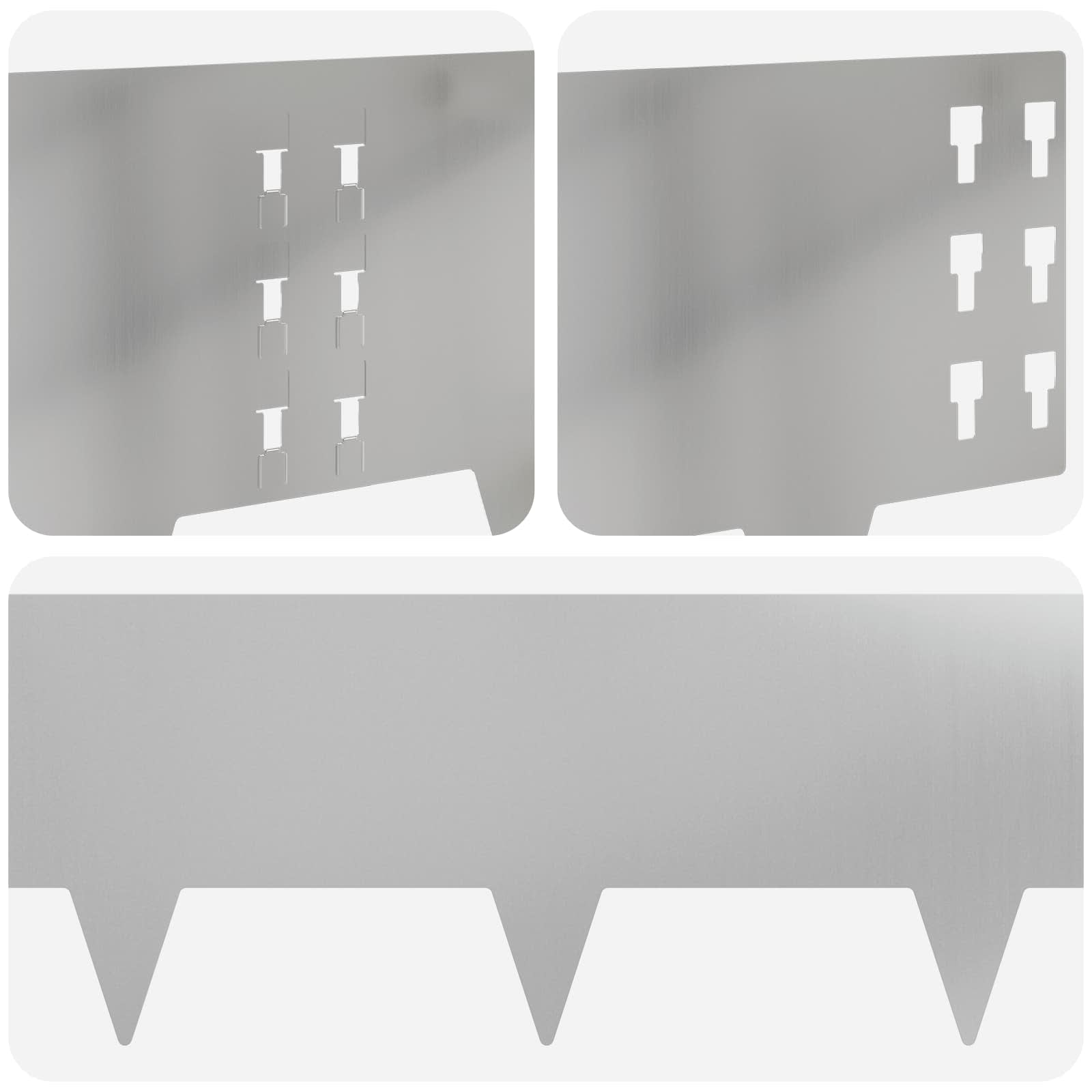 Raseneinfassung 10 stk. 100 x 25 cm Stahl Silber