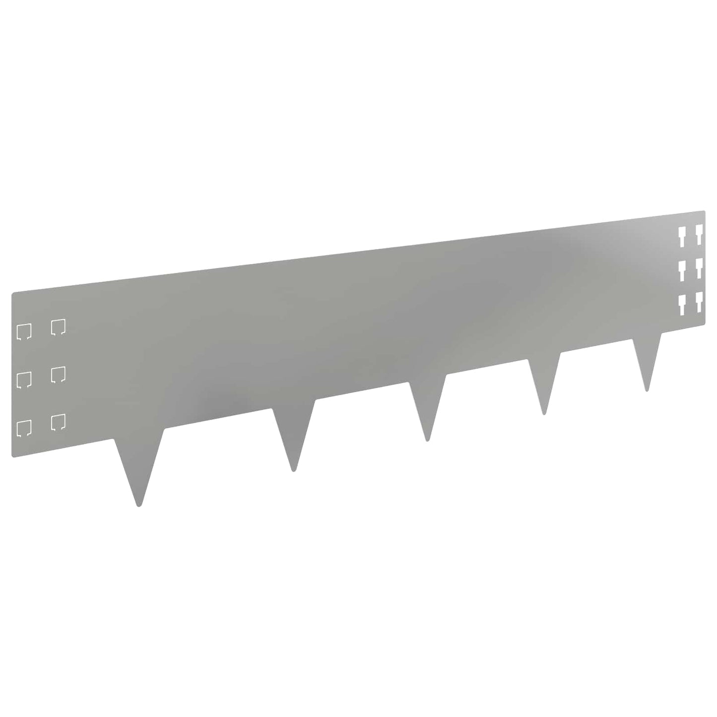 Raseneinfassung 10 stk. 100 x 25 cm Stahl Silber