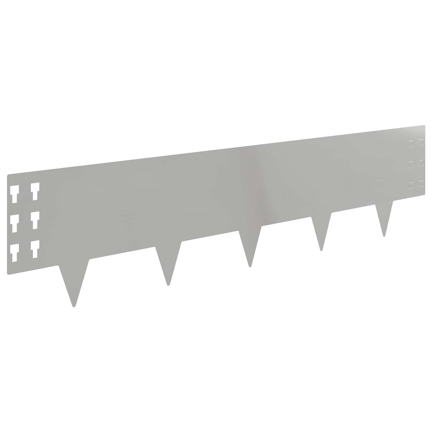 Raseneinfassung 10 stk. 100 x 25 cm Stahl Silber