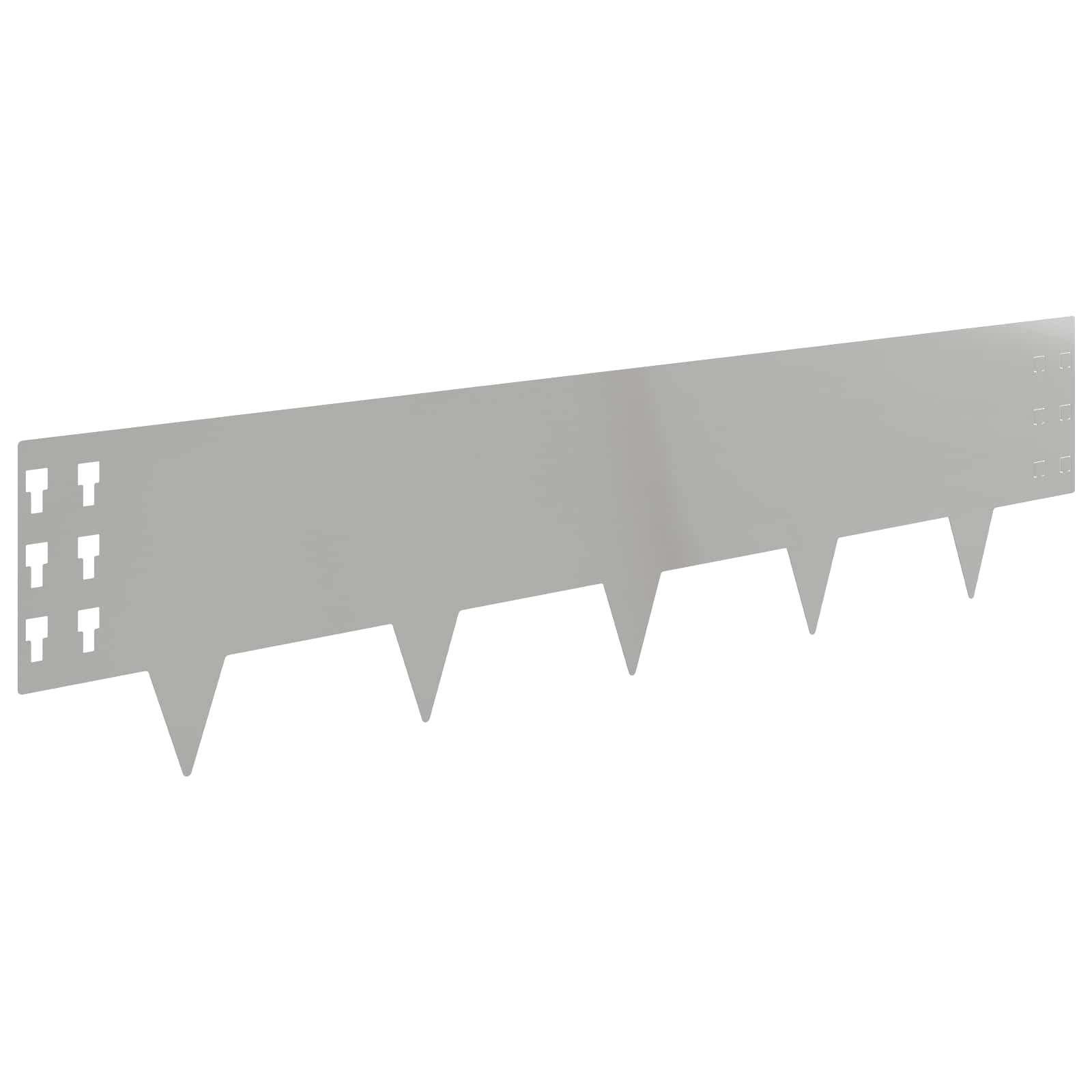 Raseneinfassung 10 stk. 100 x 25 cm Stahl Silber
