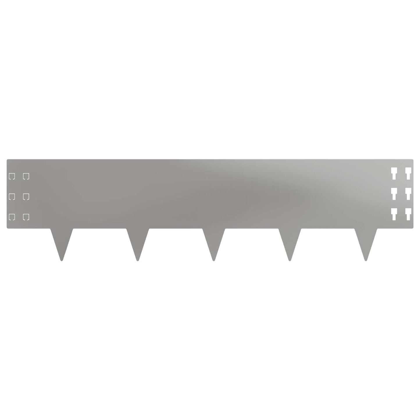 Raseneinfassung 10 stk. 100 x 25 cm Stahl Silber