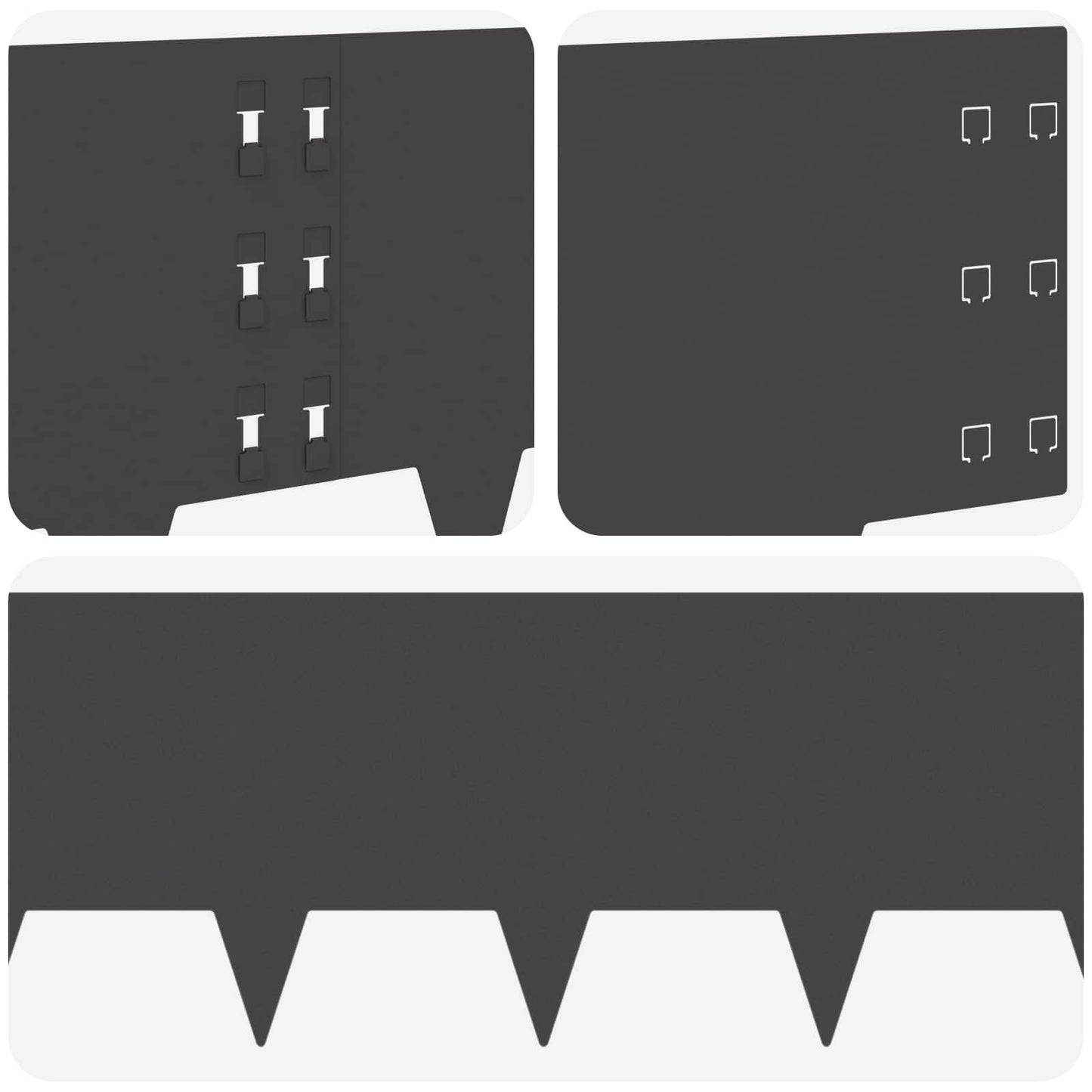 Raseneinfassung 20 stk. 100 x 30 cm Stahl Schwarz