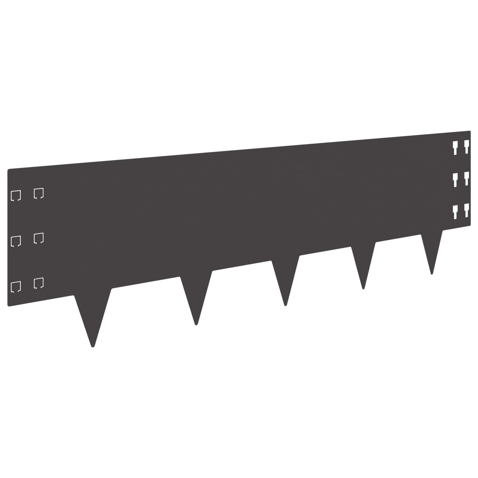 Raseneinfassung 20 stk. 100 x 30 cm Stahl Schwarz
