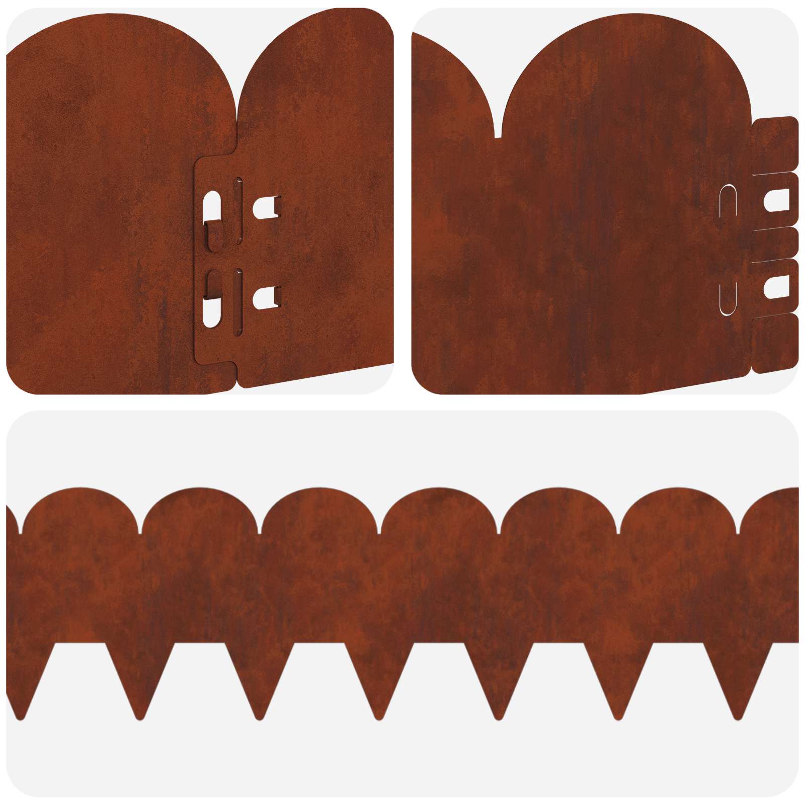 Raseneinfassung 20 stk. 103 x 15 cm Stahl Rostig