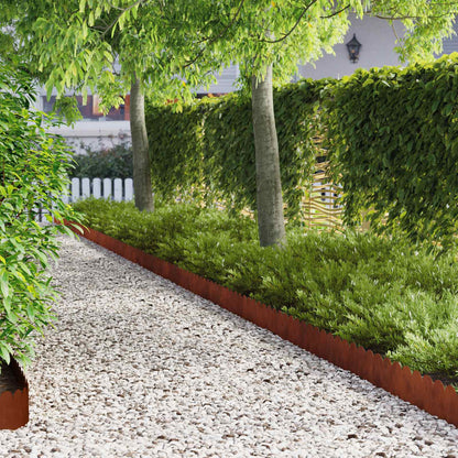 Rasenkante spitzer & runder Abschluss 10 stk. 103x20cm Stahl