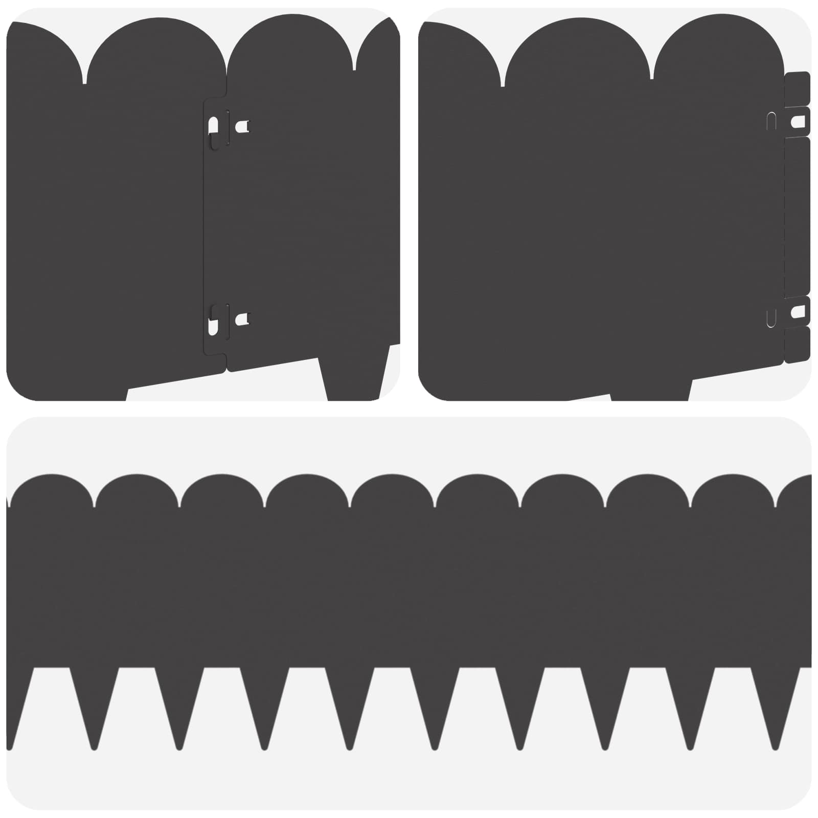 Raseneinfassung 10 stk. 103 x 25 cm Stahl Schwarz