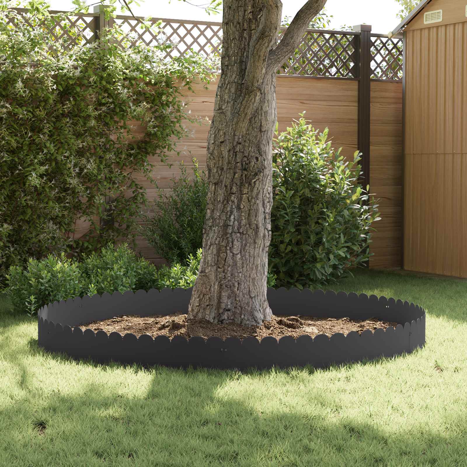 Raseneinfassung 10 stk. 103 x 25 cm Stahl Schwarz