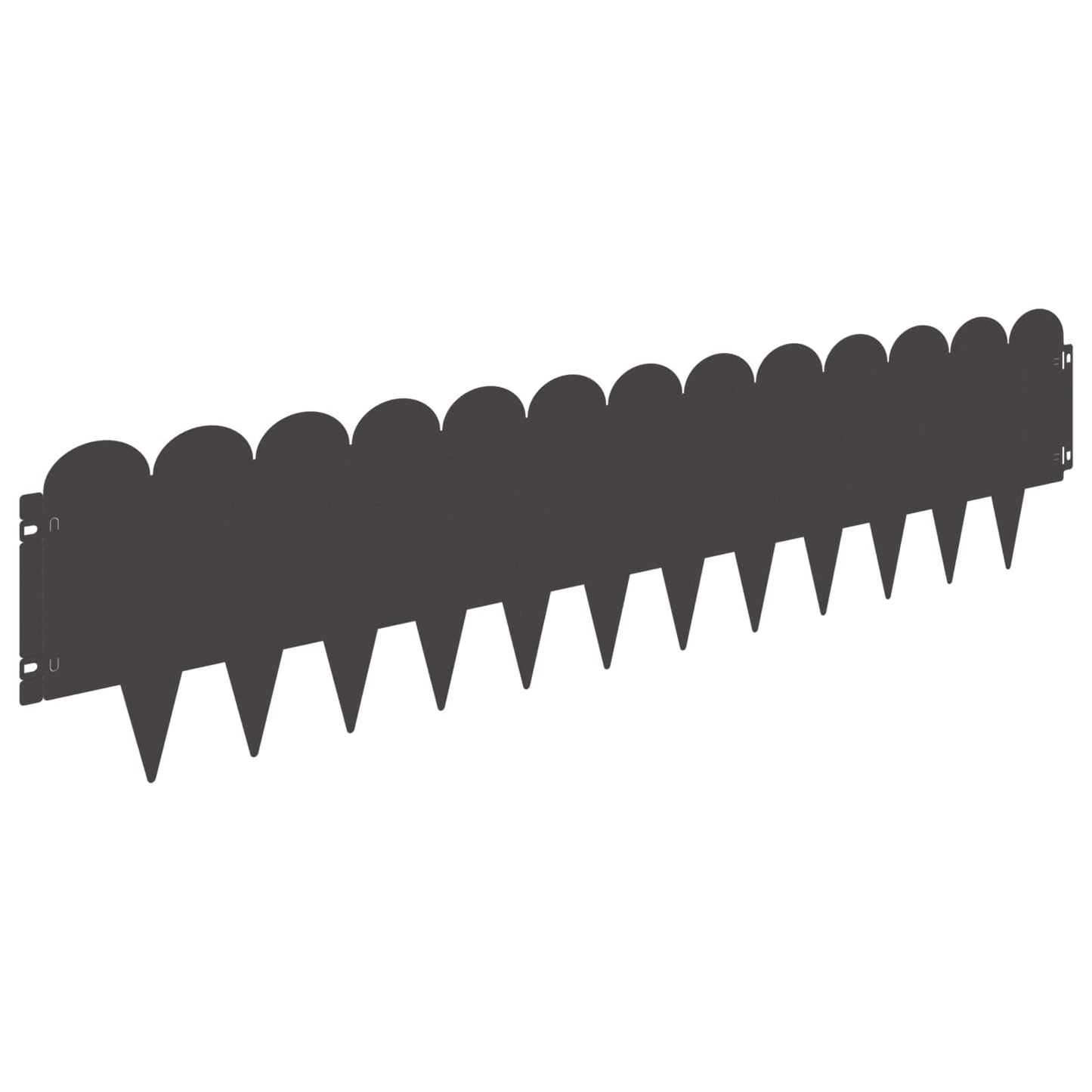 Raseneinfassung 10 stk. 103 x 25 cm Stahl Schwarz