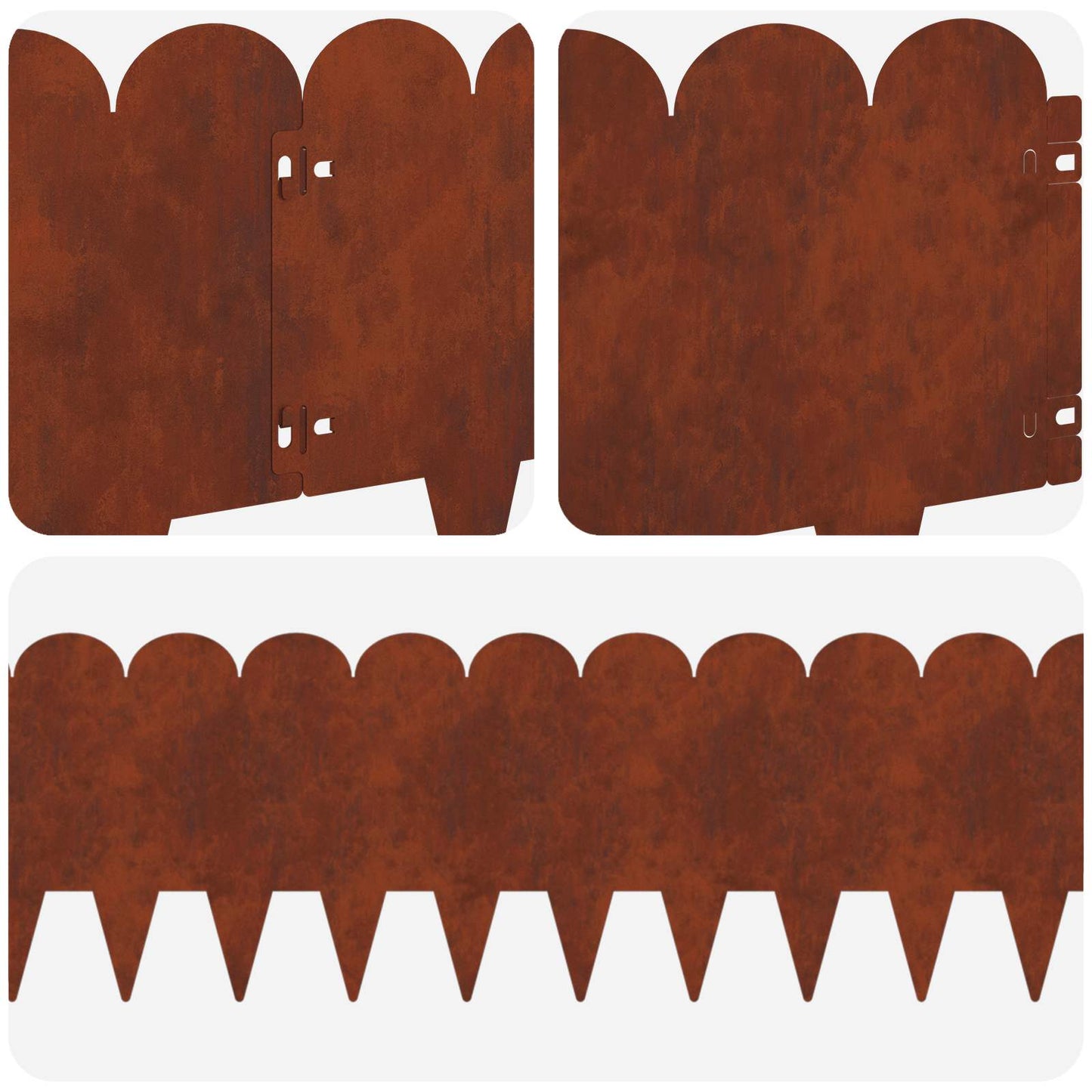 Raseneinfassung 10 stk. 103 x 25 cm Stahl Rostig