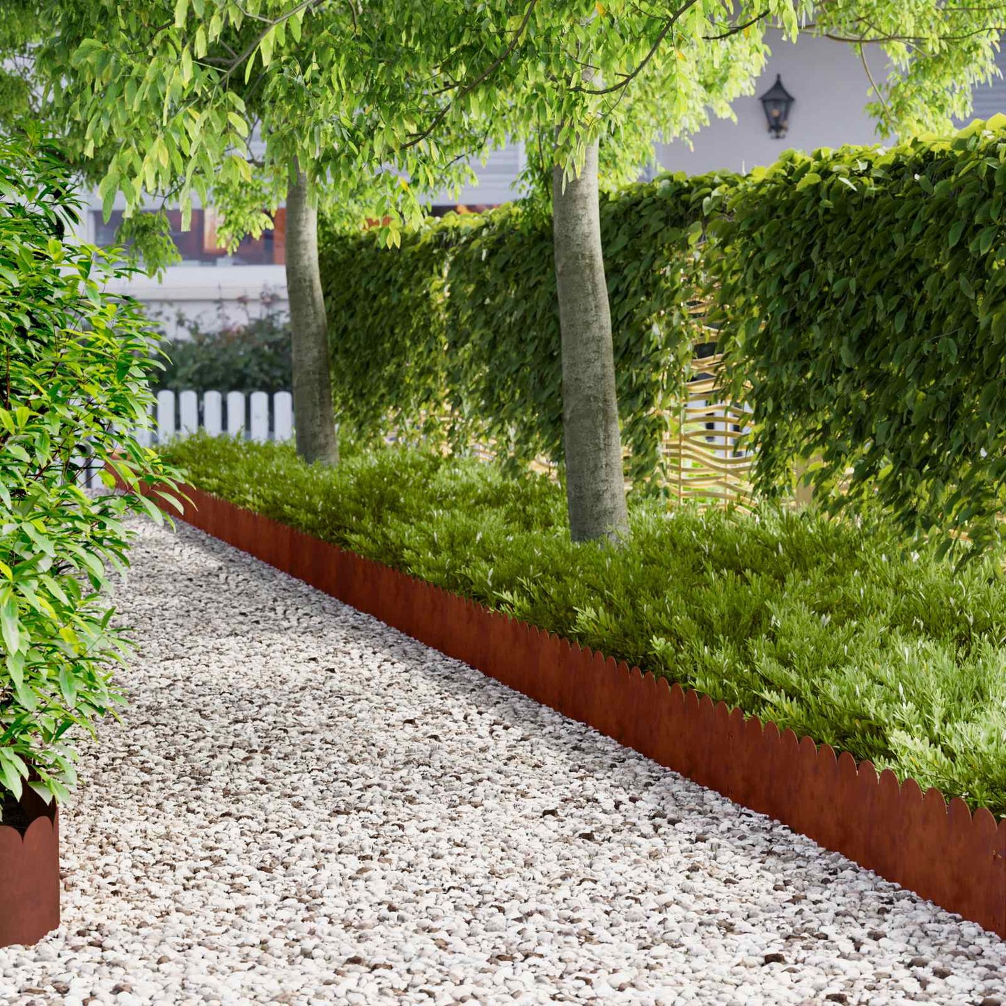 Raseneinfassung 10 stk. 103 x 25 cm Stahl Rostig