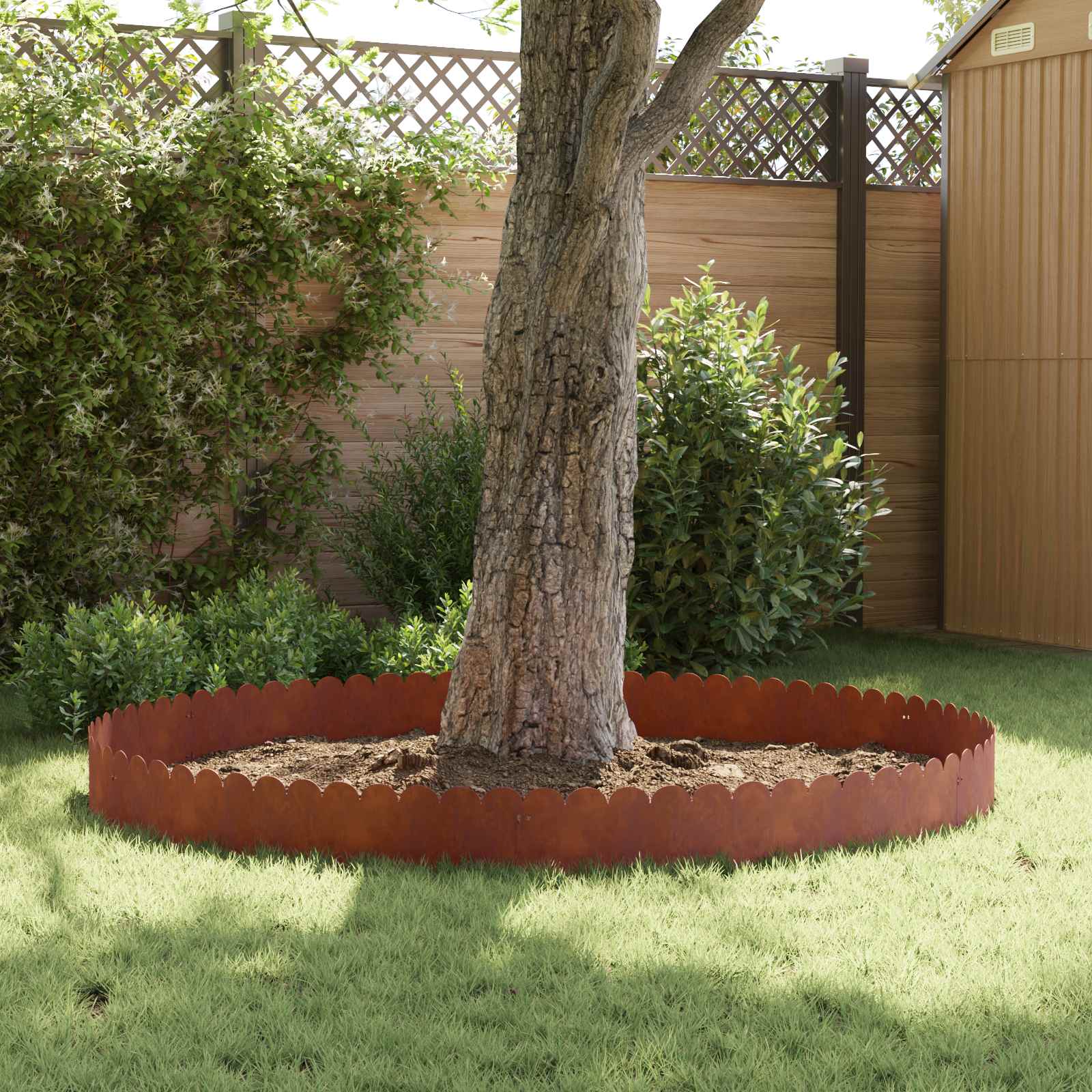 Raseneinfassung 10 stk. 103 x 25 cm Stahl Rostig