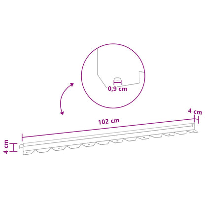 Raseneinfassung 10 stk. 102 x 4 x 4 cm Stahl Schwarz