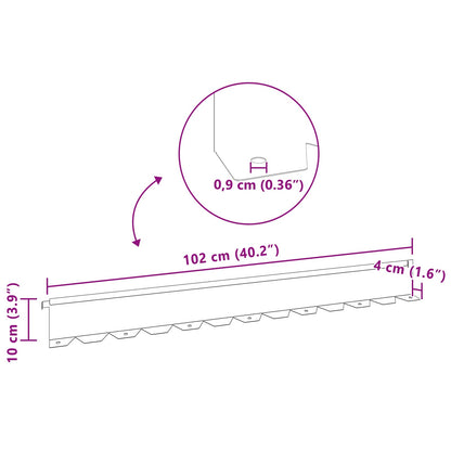 Raseneinfassung 20 stk. 102 x 10 x 4 cm Stahl Schwarz