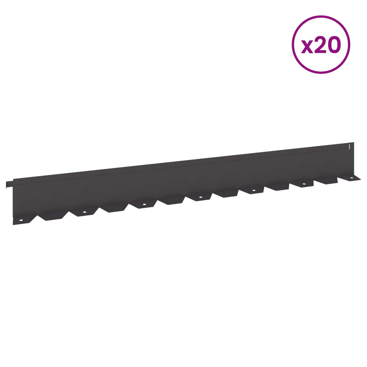 Raseneinfassung 20 stk. 102 x 10 x 4 cm Stahl Schwarz