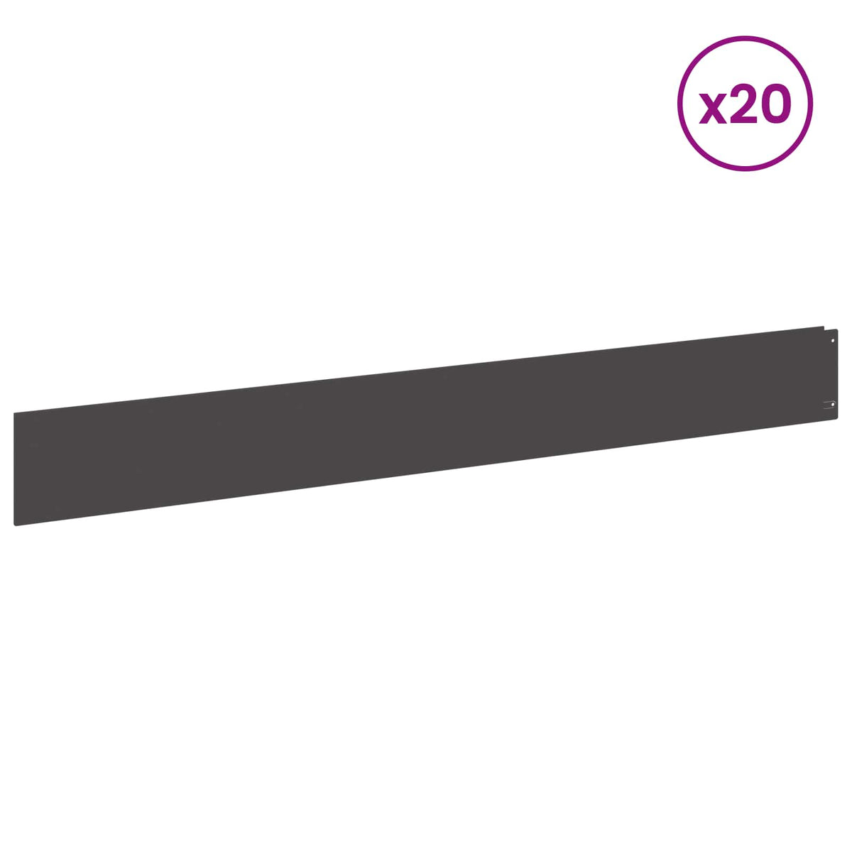 Rasenkante 20 stk. 100 x 12 cm Stahl Schwarz