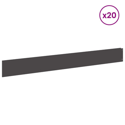 Rasenkante 20 stk. 100 x 12 cm Stahl Schwarz