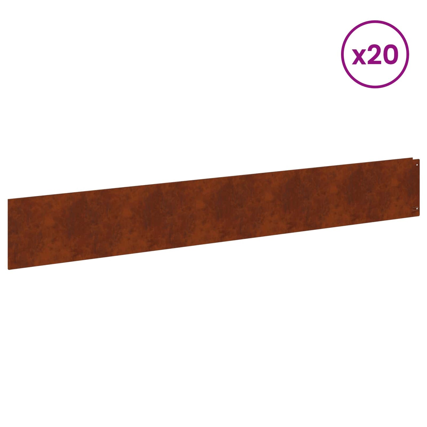 Rasenkante 20 stk. 100 x 15 cm Stahl Rostoptik