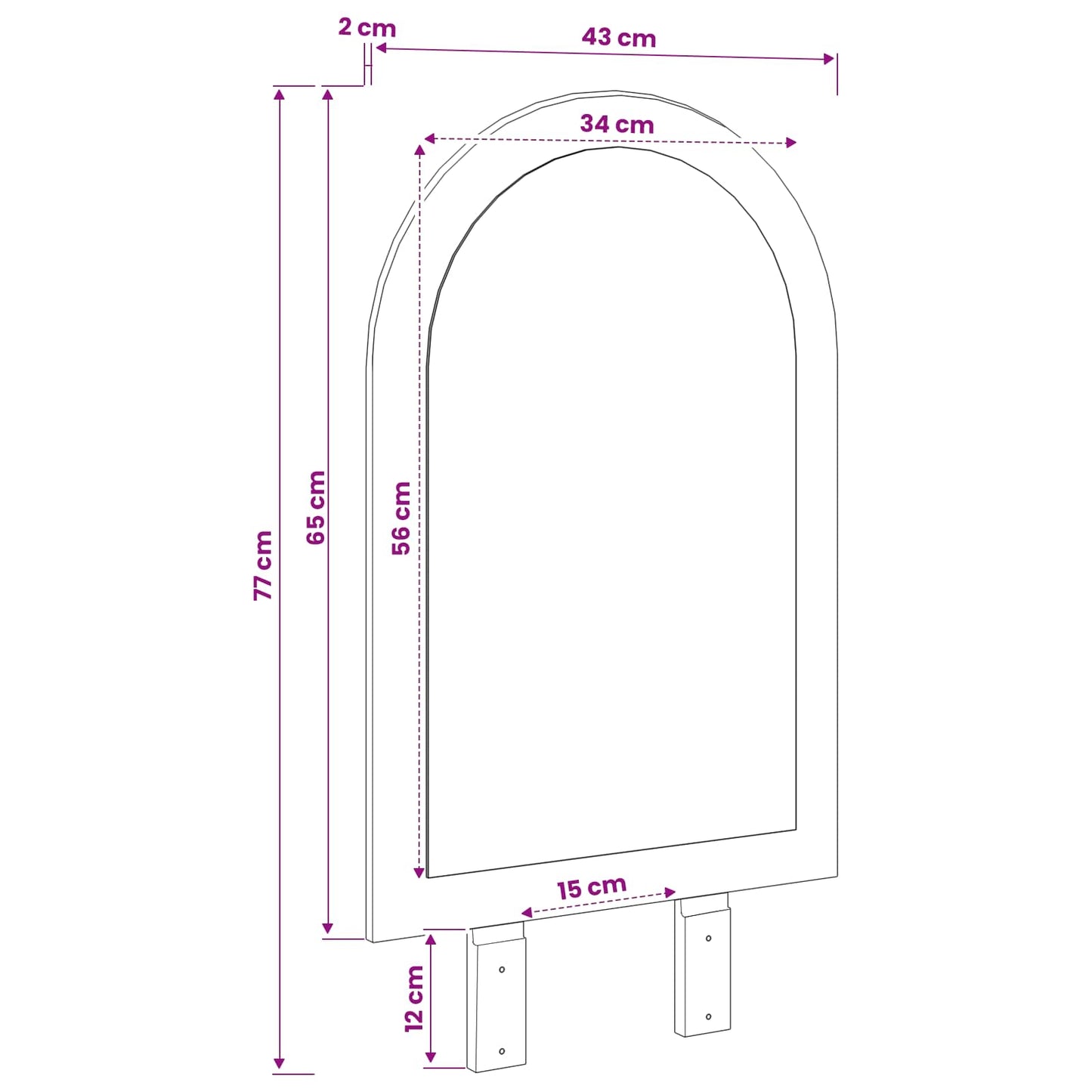 Spiegel FAUSKE Weiß 43 x 3,5 x 77 cm Nur für den Innenbereich