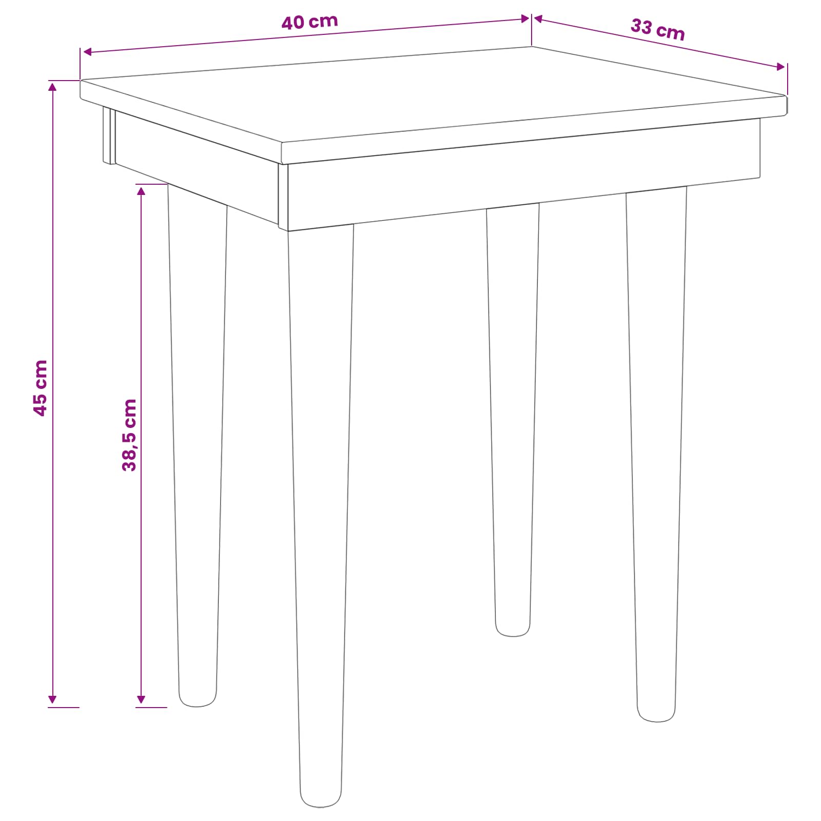 Hocker für Schminktisch FAUSKE Weiß 40 x 33 x 45 cm