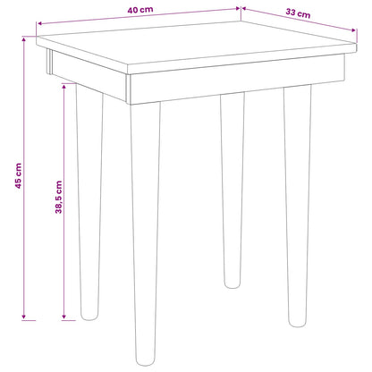 Hocker für Schminktisch FAUSKE Weiß 40 x 33 x 45 cm