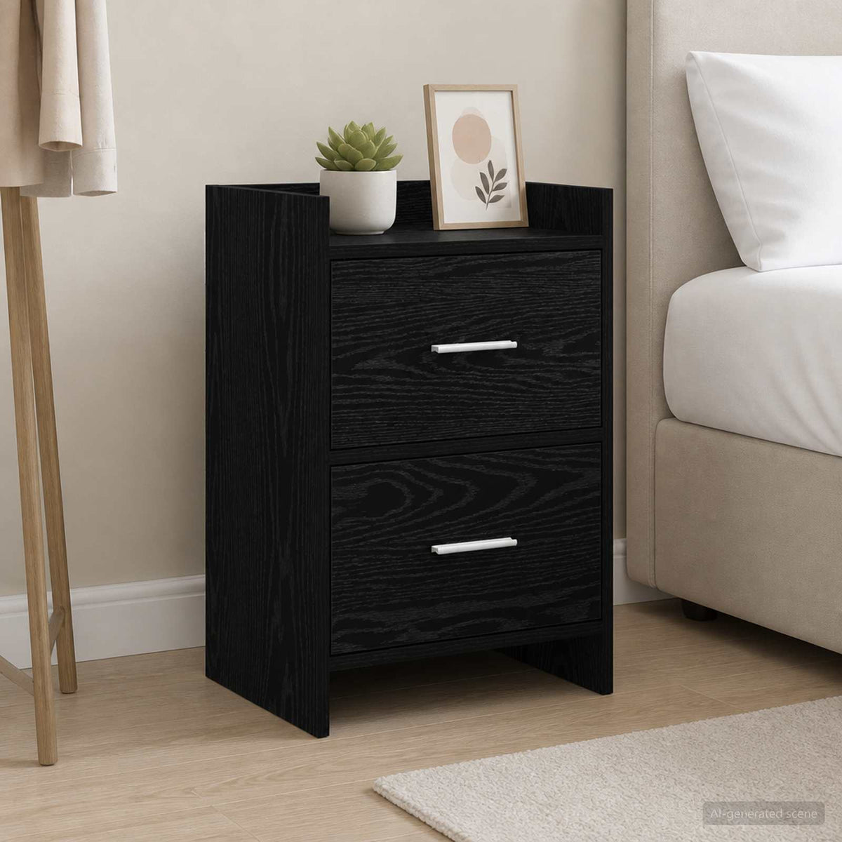 Nachttische Schwarze Eiche 40 x 30 x 60 cm Holzwerkstoff