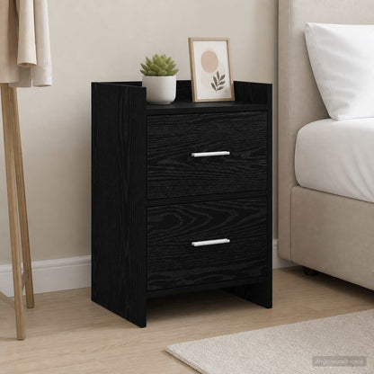 Nachttische 2 stk. Schwarze Eiche 40 x 30 x 60 cm Holzwerkstoff
