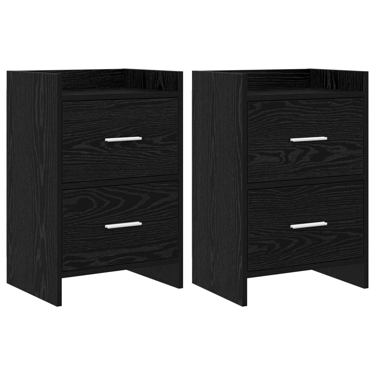 Nachttische 2 stk. Schwarze Eiche 40 x 30 x 60 cm Holzwerkstoff