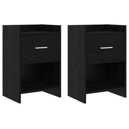 Nachttische 2 stk. Schwarz Eichen-Optik 40 x 30 x 60 cm