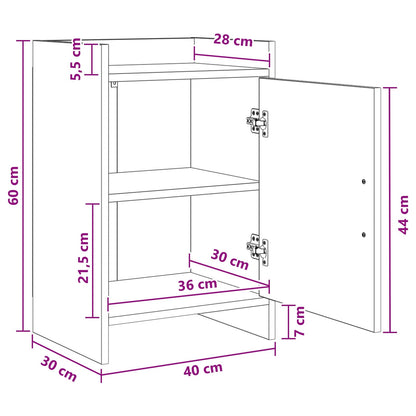 Nachttische Schwarz Eichen-Optik 40 x 30 x 60 cm Holzwerkstoff