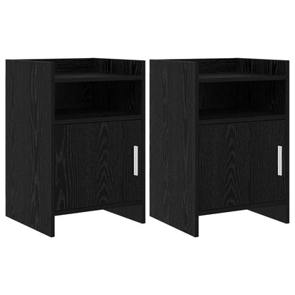 Nachttische 2 stk. Schwarze Eiche 40 x 36 x 60 cm Holzwerkstoff
