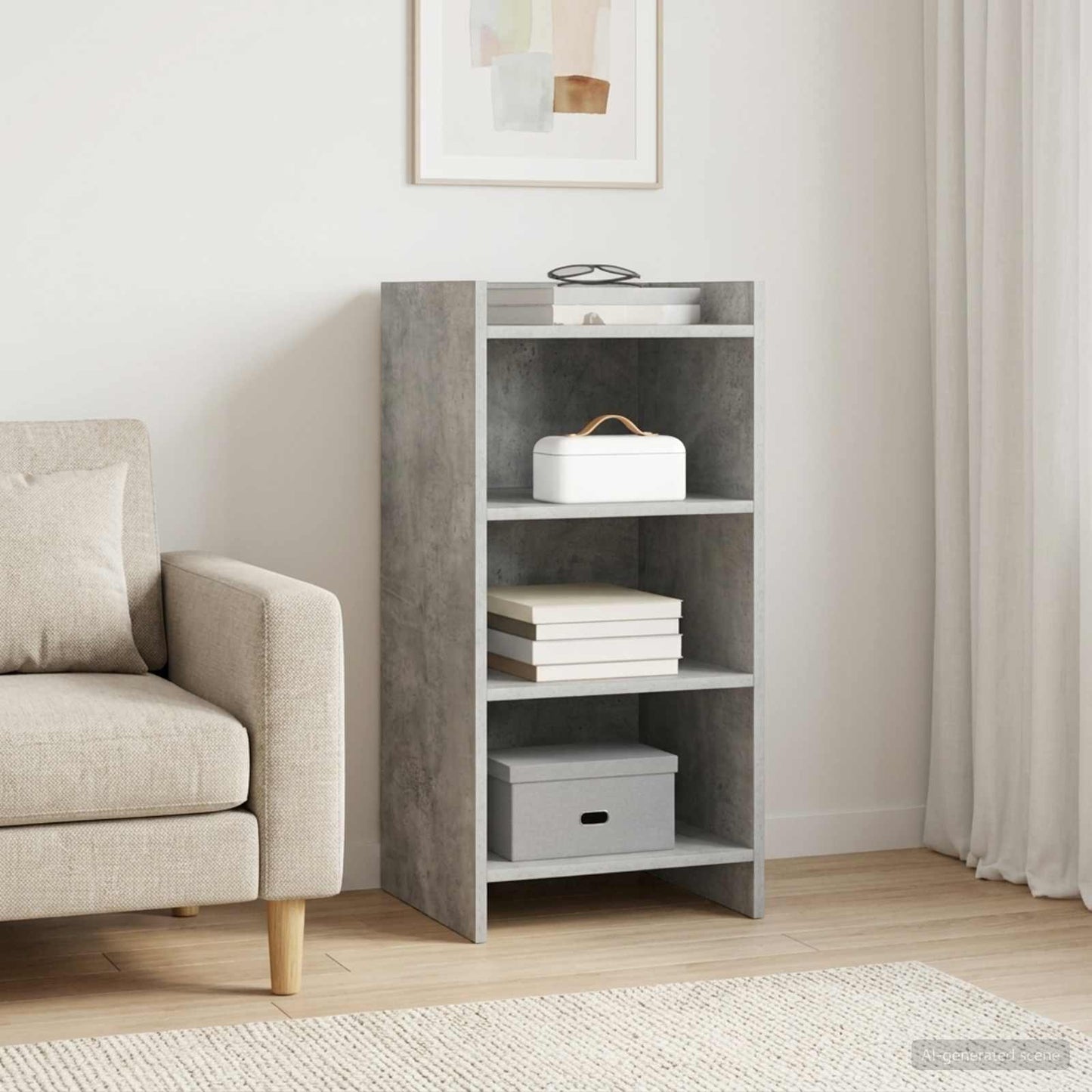 Sideboard Betongrau 40 x 36 x 80 cm Holzwerkstoff