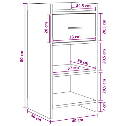 Sideboard Sonoma-Eiche 40 x 36 x 80 cm Holzwerkstoff