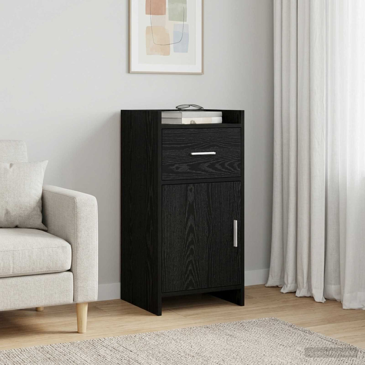Sideboard Schwarze Eiche 40 x 36 x 80 cm Holzwerkstoff